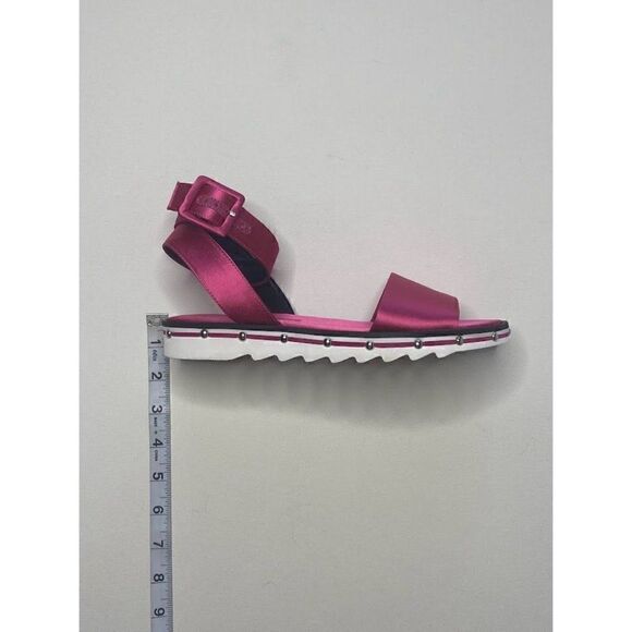 Charles David $169 Sandals Shoes 6 Fuchsia Women's Satin Strap‎ Adjustable NEW - Picture 5 of 8
